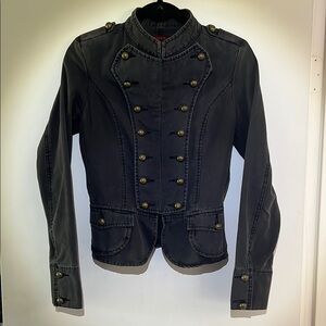 Women's Gray/Black Military Style Jacket